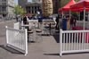 temporary fencing set up around fair grounds